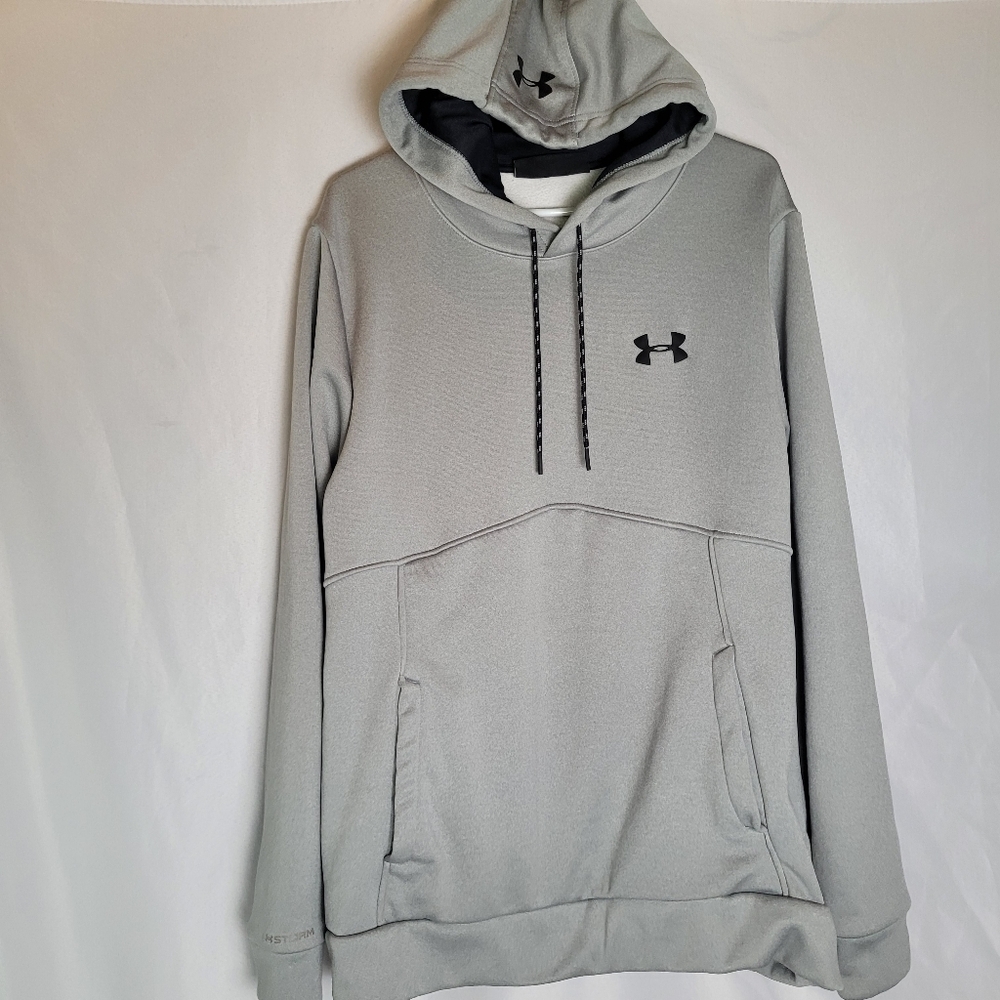 Under Armour Coldgear Loose Pullover Sweatshirt Hoodie Light Gray Men's Size L
